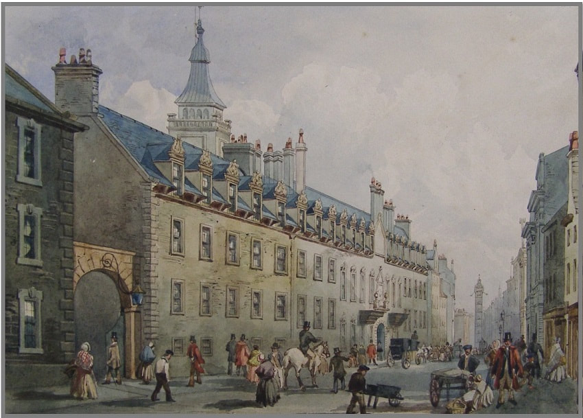 Image: High Street & Old College, Glasgow.  1840s